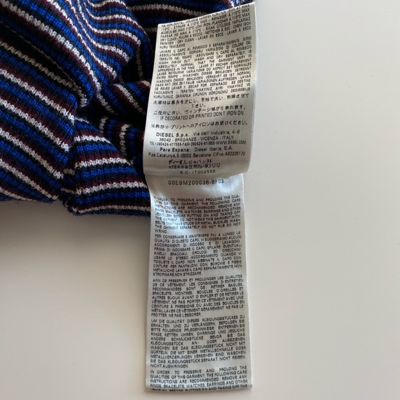 NWOT Diesel Black Gold Striped Wool Sweater - Picture 10 of 11